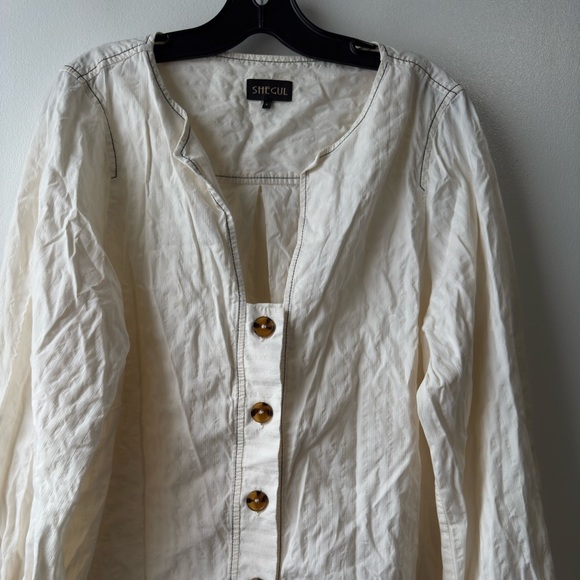 Shegul Emme Cream Button-Down Shirt - Picture 3 of 13